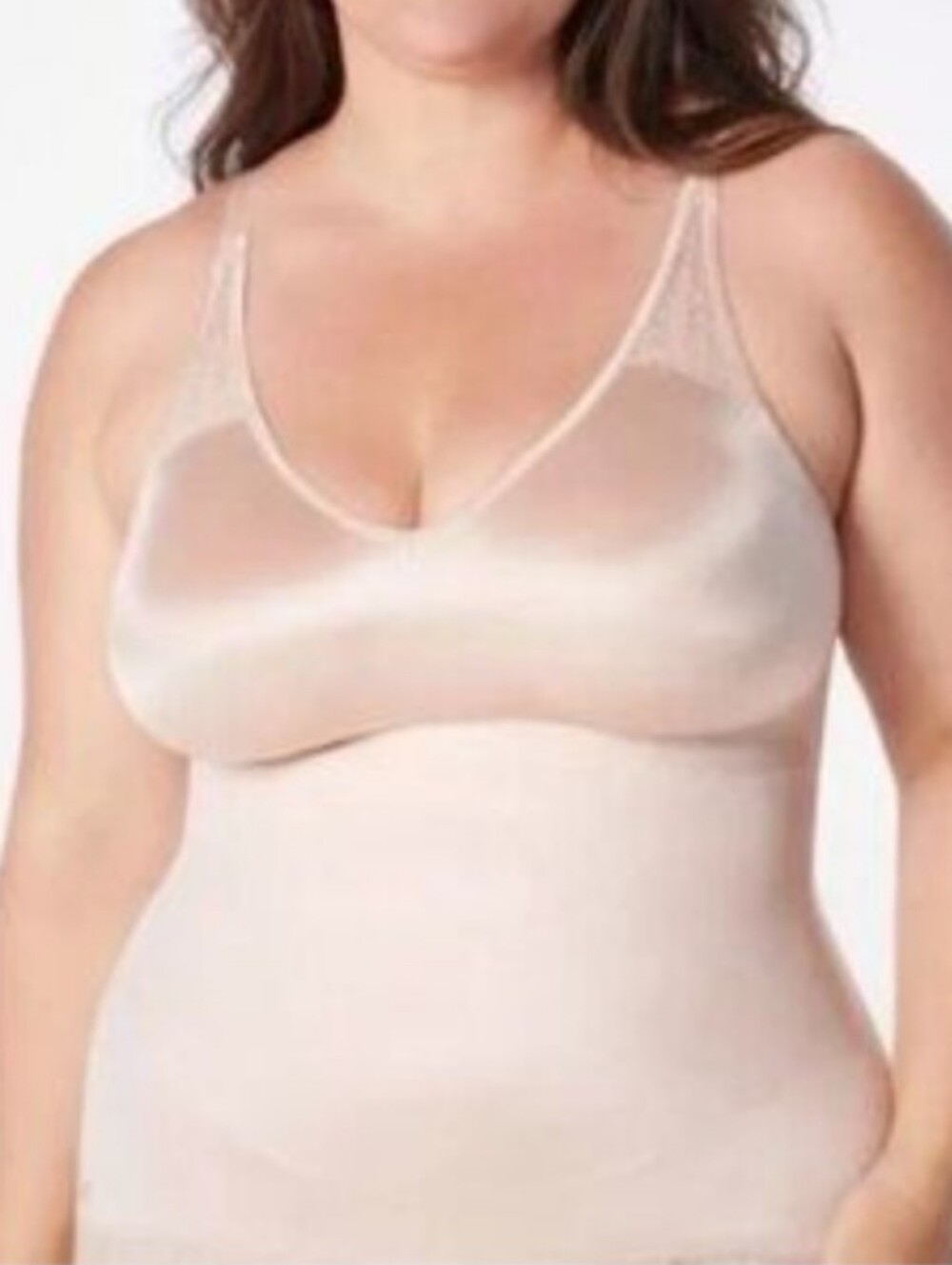 Ruby Ribbon Blush Pink Sheer Full Support Cami #3012 Shapewear Tank Top 44